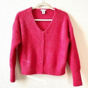 SINCERELY JULES Fuzzy Soft V-Neck Sweater S